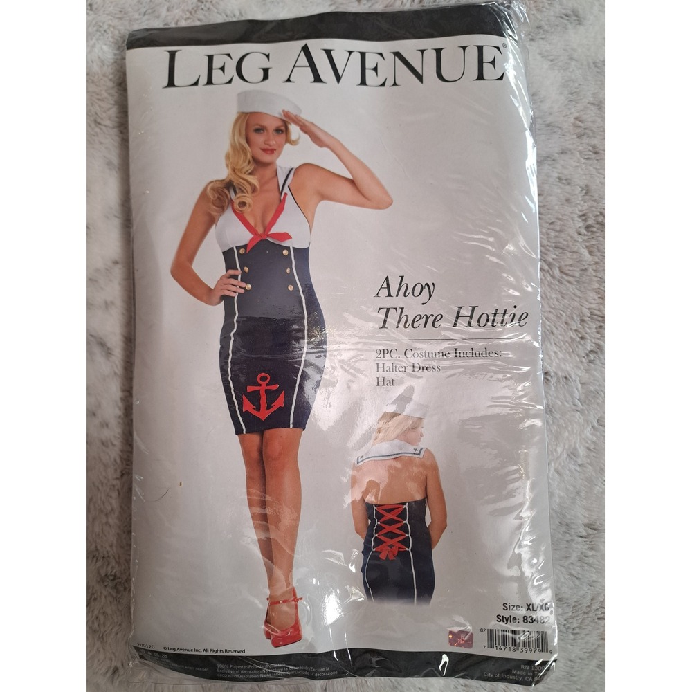 Leg Avenue Ahoy There Hottie Sailor Costume Dress Hat Navy Womens Size XL New